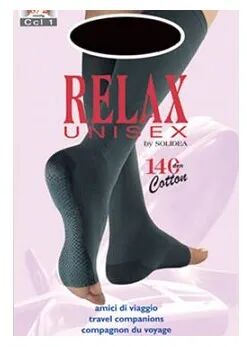 SOLIDEA Relax Unisex 140 DEN Gambaletto Compressivo Punta Aperta Colore Naturale Taglia 2 M