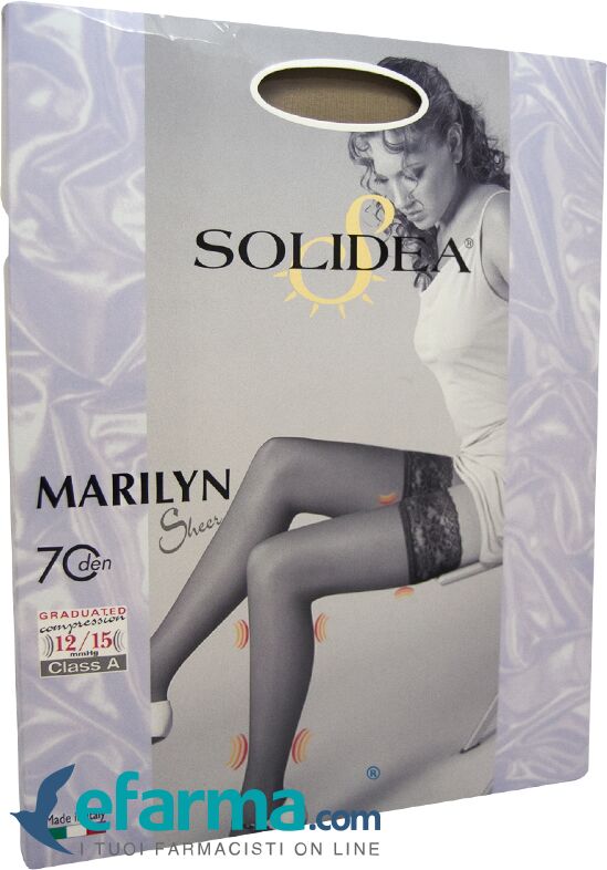 SOLIDEA Marilyn Sheer 70 DEN Calza Autoreggente Compressiva Colore Sabbia Taglia 3