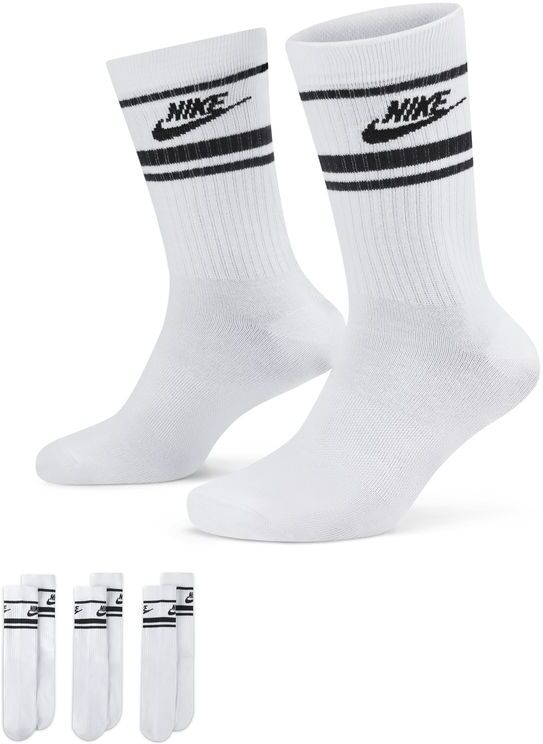 Nike Set di 3 paia di calzini Sportswear Bianco e Nero Unisex DX5089-103 M