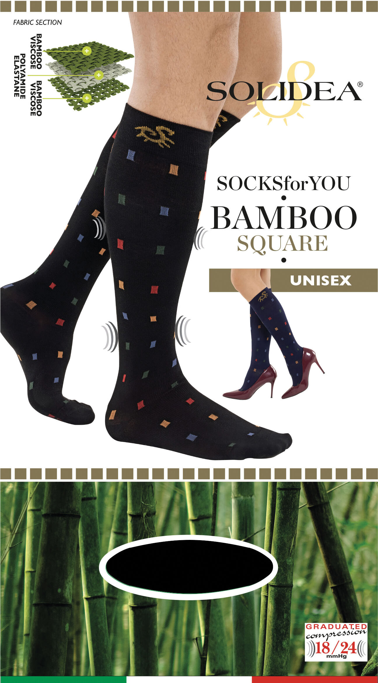 SOLIDEA Socks for you bamboo square blu navy s