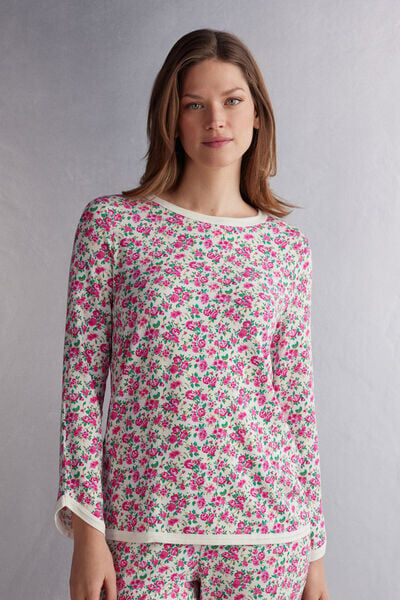 Intimissimi Maglia Manica Lunga in Modal Life is a Flower Donna Floreale Taglia S