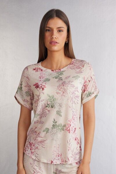 Intimissimi Maglia Manica Corta Secret Garden Donna Floreale Taglia L