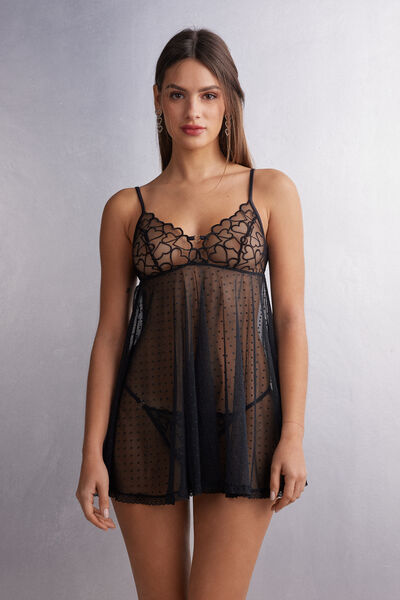 Intimissimi Babydoll Queen of Hearts Donna Nero Taglia M