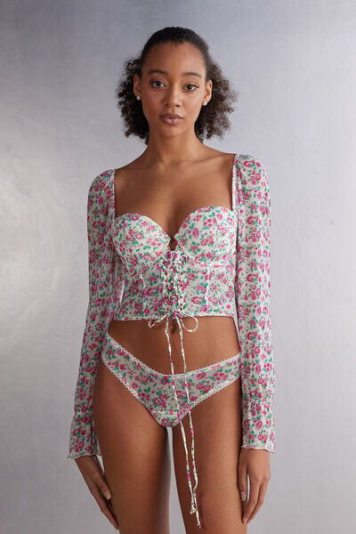 Intimissimi Bustier Anna a Manica Lunga Life is a Flower Donna Floreale Taglia S