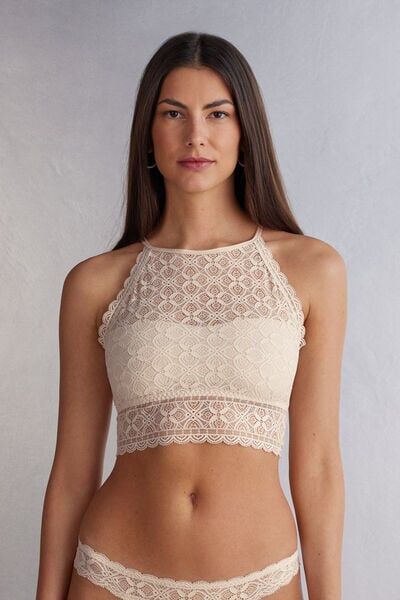 Intimissimi Bra Top in Pizzo Donna Naturale Taglia L