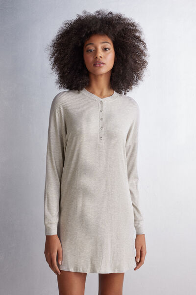 Intimissimi Camicia da Notte in Modal Chic Comfort Donna Naturale Taglia S