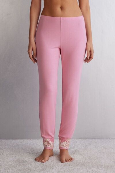 Intimissimi Pantalone Lungo in Modal con Polsino Pretty Flowers Donna Rosa Taglia S