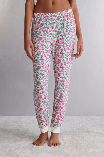 Intimissimi Pantalone Lungo con Polsino in Modal Life is a Flower Donna Floreale Taglia L