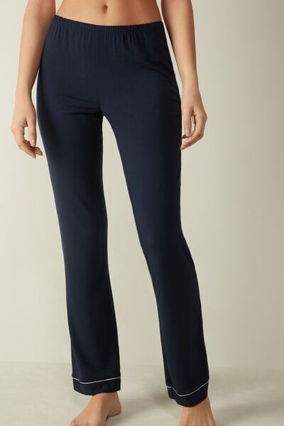 Intimissimi Pantalone Lungo in Micromodal Donna Blu Taglia M