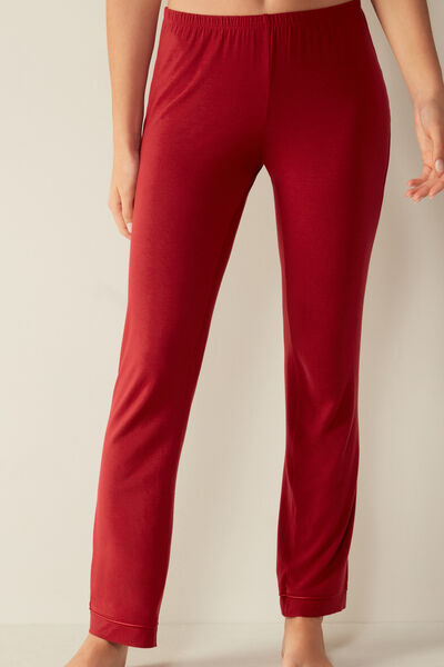 Intimissimi Pantalone Lungo in Micromodal Donna Rosso Taglia L