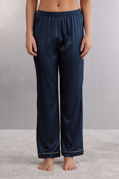 Intimissimi Pantalone lungo in Seta Donna Blu Taglia XL
