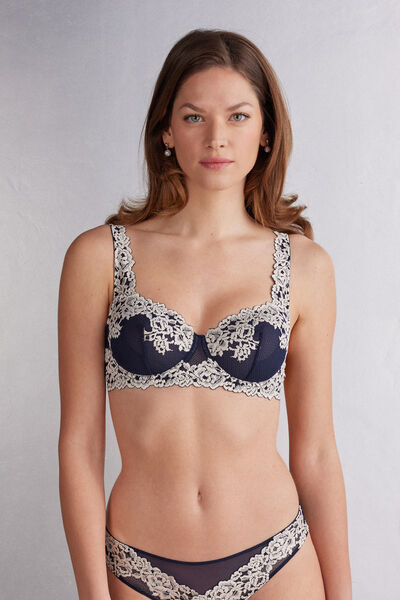 Intimissimi Reggiseno a Balconcino Daniela Pretty Flowers Donna Blu Taglia 3B