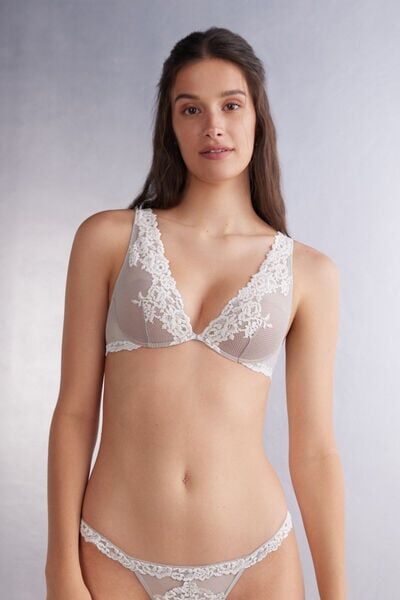 Intimissimi Reggiseno a Balconcino Elena Pretty Flowers Donna Bianco Taglia 3B