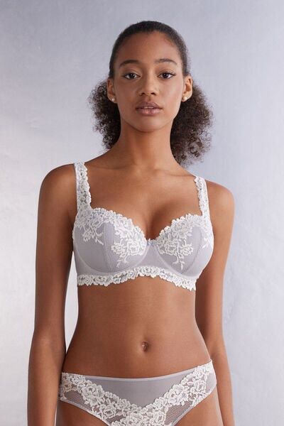 Intimissimi Reggiseno a Balconcino Sofia in Pretty Flowers Donna Bianco Taglia 4D