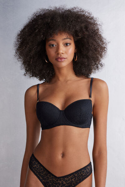 Intimissimi Reggiseno a Balconcino Sofia Your Wild Side Donna Nero Taglia 3B