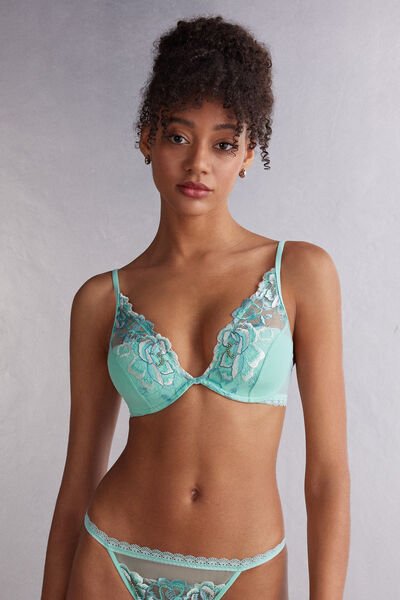 Intimissimi Reggiseno a Balconcino Elena Emerald Flower Donna Verde Taglia 2B