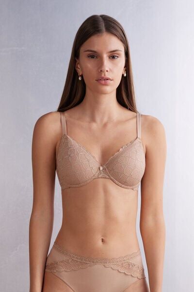 Intimissimi Reggiseno a Balconcino Francesca in Pizzo Donna Naturale Taglia 4E