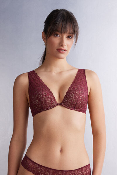 Intimissimi Reggiseno a Balconcino Elena in Pizzo Donna Bordeaux Taglia 3C