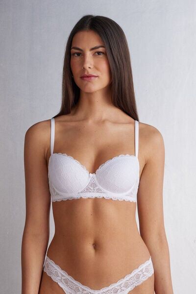 Intimissimi Reggiseno a Balconcino Sofia in Pizzo Donna Bianco Taglia 4D