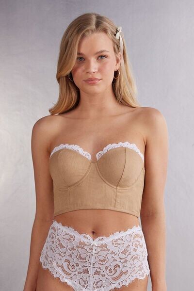 Intimissimi Bustier a Fascia Giada Ciao Amore Donna Naturale Taglia 5B