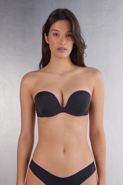 Intimissimi Reggiseno a Fascia Monica in Microfibra Ultralight Donna Nero Taglia 3B