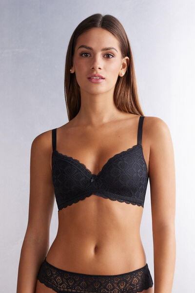 Intimissimi Reggiseno a Triangolo Adele in Pizzo Donna Nero Taglia 2C