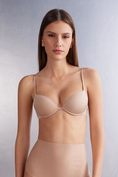 Intimissimi Reggiseno Push-up Bellissima in Micorfibra Ultralight Donna Naturale Taglia 2C