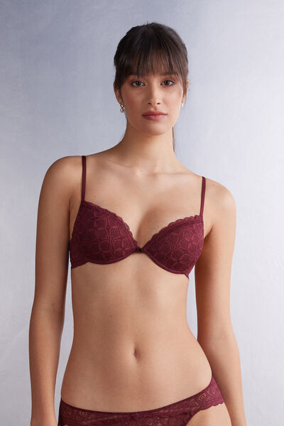 Intimissimi Reggiseno Push-up Bellissima in Pizzo Donna Bordeaux Taglia 1B