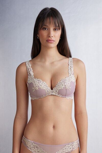 Intimissimi Reggiseno Super Push-up Gioia Pretty Flowers Donna Viola Taglia 1B