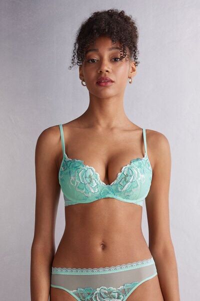 Intimissimi Reggiseno Super Push-up Gioia Emerald Flower Donna Verde Taglia 3C