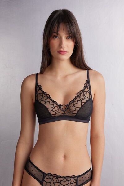 Intimissimi Reggiseno a Triangolo Lara Queen of Hearts Donna Nero Taglia 2D