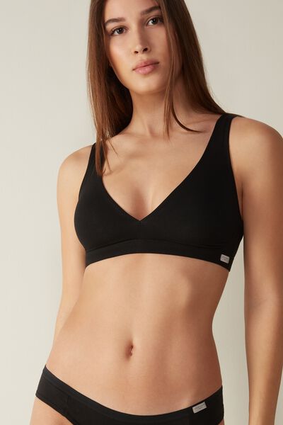 Intimissimi Reggiseno a Triangolo Lara in Cotone Donna Nero Taglia 2D