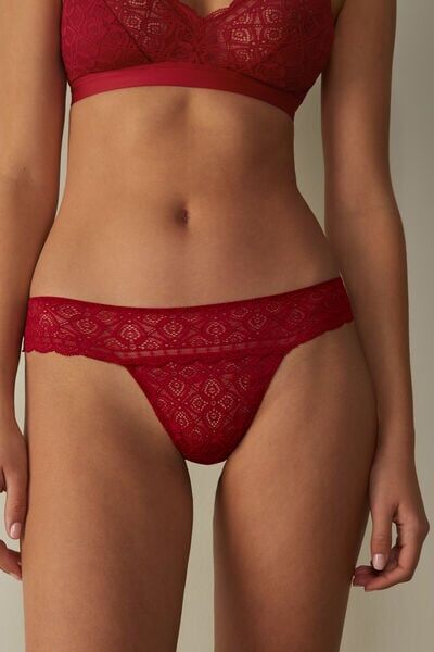 Intimissimi Brasiliana in Pizzo Donna Rosso Taglia 4