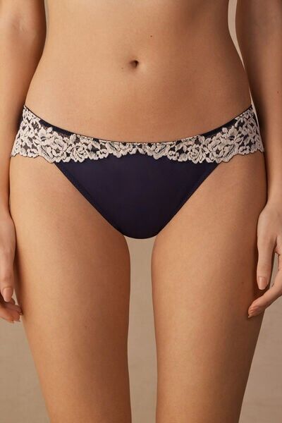 Intimissimi Slip a Pretty Flowers Donna Blu Taglia 5