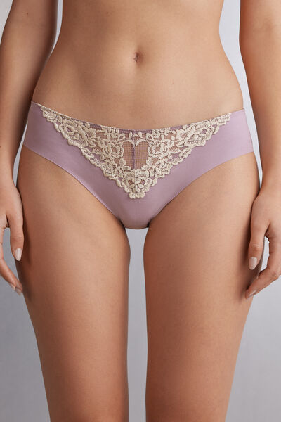 Intimissimi Slip in Cotone Senza Cuciture Pretty Flowers Donna Viola Taglia 6