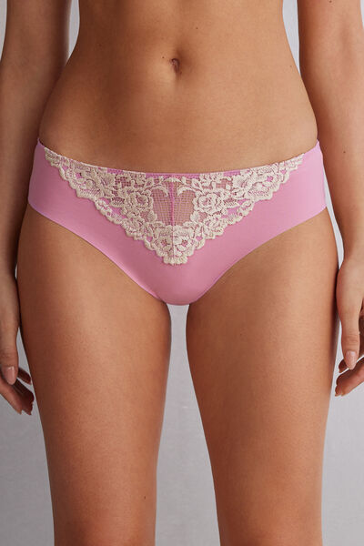 Intimissimi Slip in Cotone Senza Cuciture Pretty Flowers Donna Rosa Taglia 3