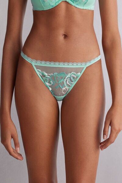 Intimissimi Slip a Fianchetto Emerald Flower Donna Verde Taglia 2