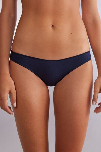 Intimissimi Slip Vita Bassa in Cotone Donna Blu Taglia 4