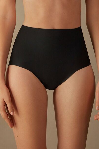 Intimissimi Slip in Microfibra a Taglio Vivo Donna Nero Taglia 3