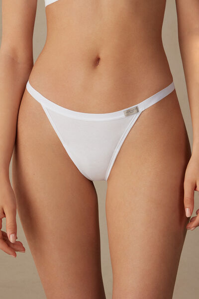 Intimissimi Perizoma Fianchetto in Cotone Donna Bianco Taglia 3