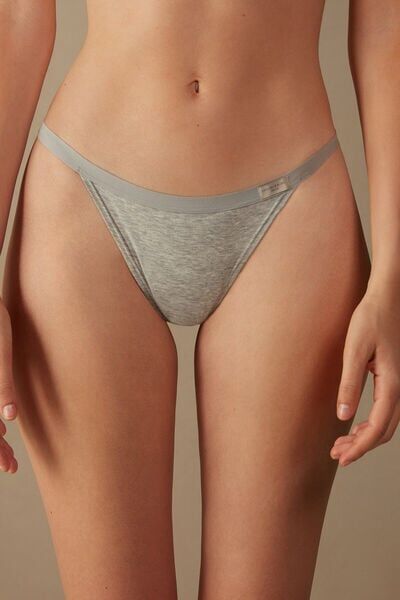 Intimissimi Perizoma Fianchetto in Cotone Donna Grigio Taglia 2