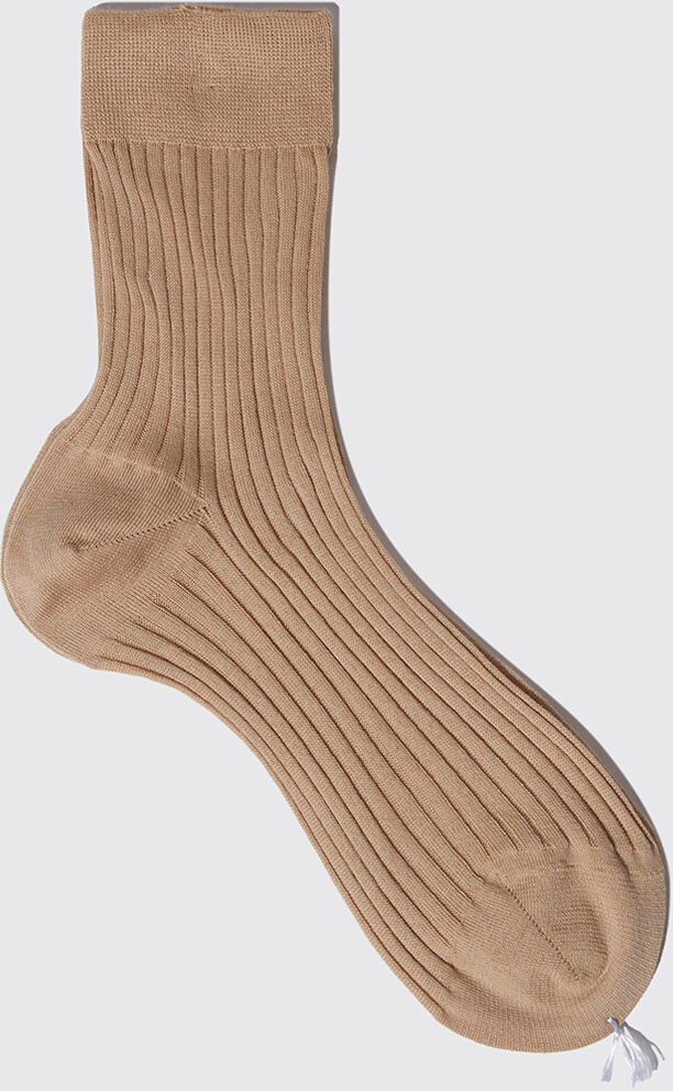 Scarosso Beige Cotton Ankle Socks - Donna Calze Beige - Cotton 41-42