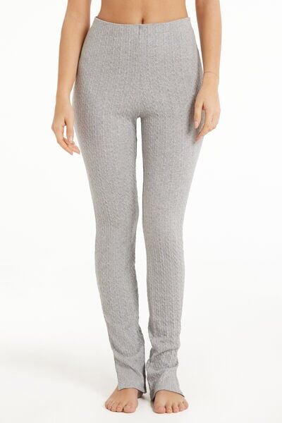 Tezenis Leggings a Costine Effetto Treccia Donna Grigio Tamaño S