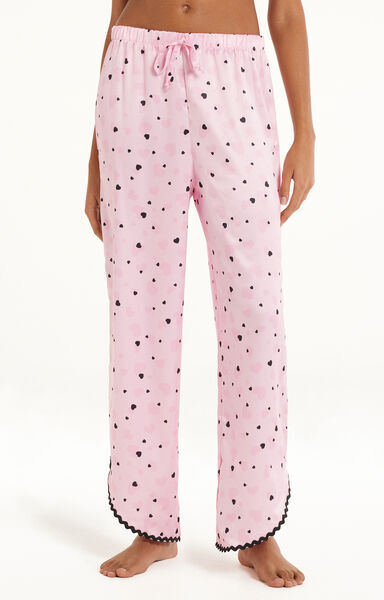 Tezenis Pantaloni Lunghi in Raso Cuoricini Donna Rosa Tamaño L