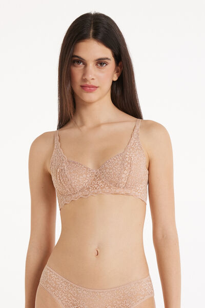 Tezenis Reggiseno Balconcino Non Imbottito in Pizzo Riciclato Paris Donna Naturale Tamaño 4B