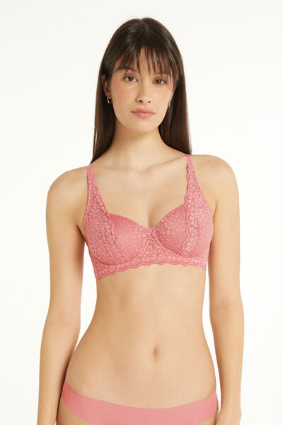 Tezenis Reggiseno Balconcino Non Imbottito in Pizzo Riciclato Paris Donna Rosa Chiaro Tamaño 5B