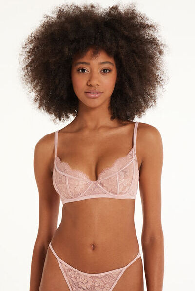 Tezenis Reggiseno Balconcino Paris Golden Princess Lace Donna Rosa Chiaro Tamaño 4D