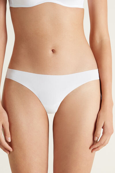 Tezenis Brasiliano senza cuciture in cotone Donna Bianco Tamaño XS