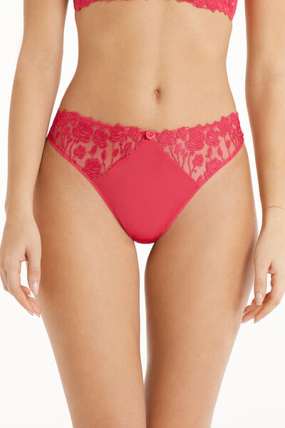 Tezenis Brasiliano Red Passion Lace Donna Rosso Tamaño S