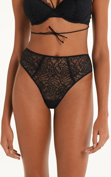 Tezenis Brasiliano Sgambato Vita Alta After Midnight Lace Donna Nero Tamaño M